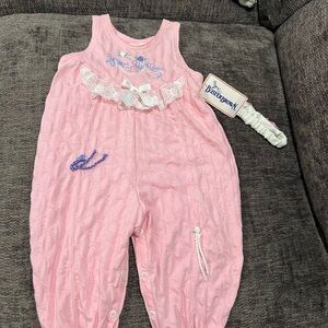 Vtg Buster Brown 18m Jumper Pink Dress Up Bear 18m NWT 922-205